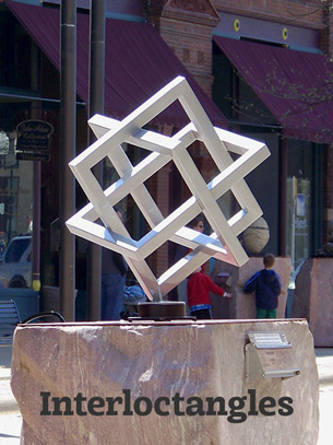 Artist-Blacksmith sculpture Interloctangles by Lee Badger