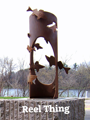 Artist-blacksmith sculpture Reel Thing by Lee Badger