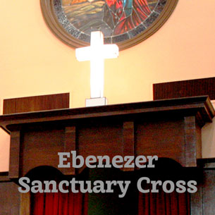 Reproduction of an altar cross in the historic Ebenezer Baptist Church Martin Luther King Jr. National Historic Site
