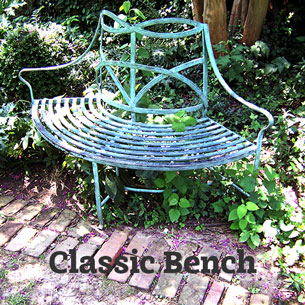 A historic reproduction garden bench