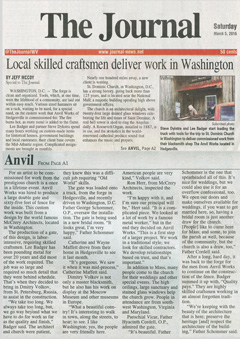 Newspaper article describing artist-blacksmith gate