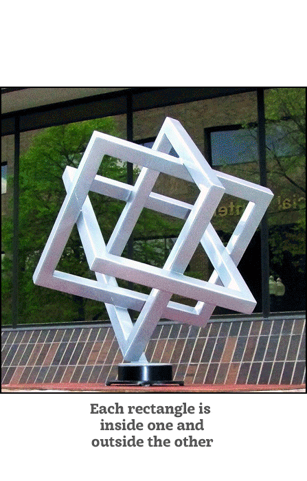 Artist-blacksmith sculpture by Lee Badger Interloctangles