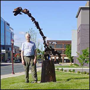 Bkacksmith sculpture in Mankato, MN